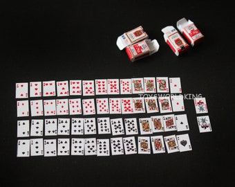 1/12 Scale Poker Cards Handmade Miniature Mini Model Paper Toy For Dollhouse BJD