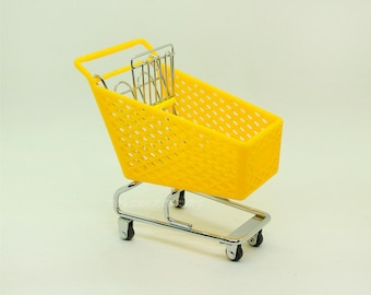 1/6 Scale Yellow Shopping Trolley Cart Mini Model Toy Fits 12"in Action Figure Doll Diorama