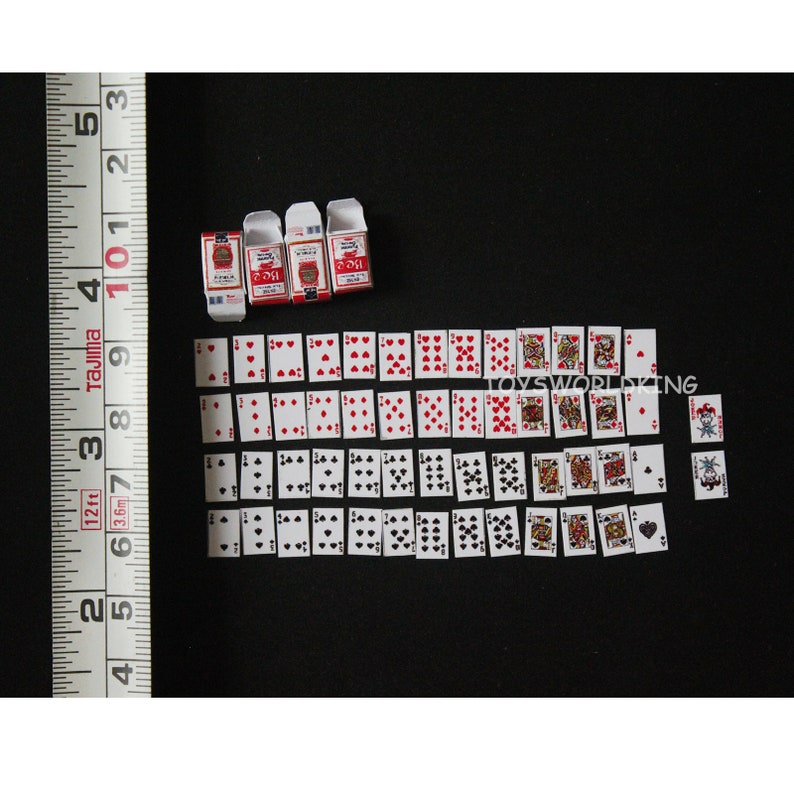 Cartes de poker à l'échelle 1/12, mini modèle fait main, jouet en papier pour maison de poupée BJD image 3