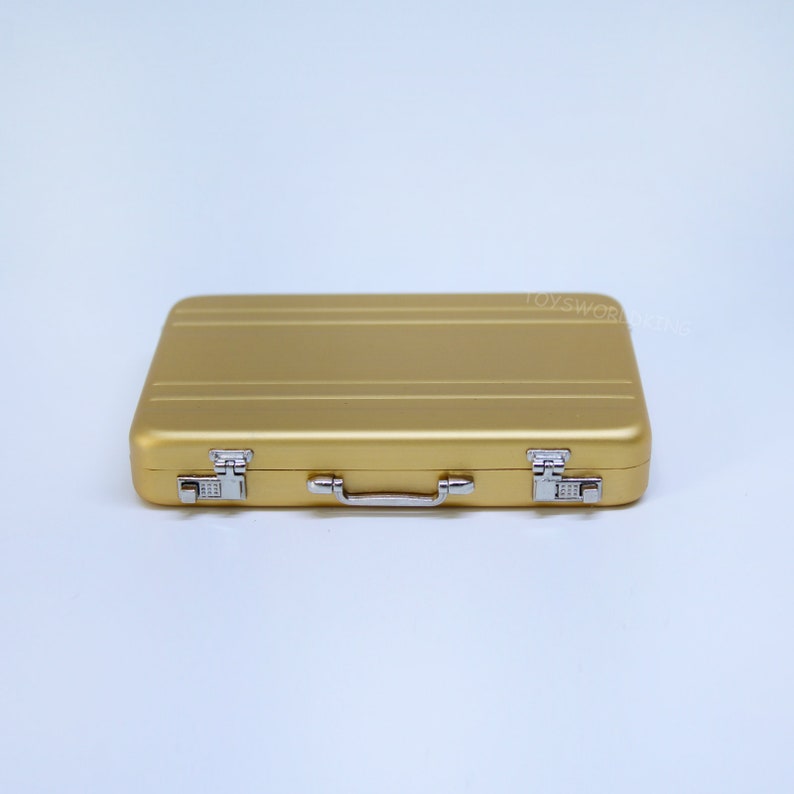 1/6 Scale Briefcase Suitcase Golden Metal Model Mini Toy for Etsy UK