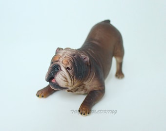 1/6 Schaal Bulldog Hond Model Beeldje Voor 12"in Action Figure Toy Soldier Doll