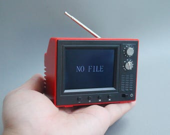 1/6 Scale Retro Mini TV Toy Model Supports Video Playback Home Theater Plays Videos For 12 in Action Figures Dollhouse Home Accessories BJD