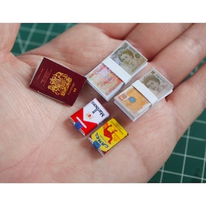 1/6 Schaal UK Paspoort Pond Sigarettenpakjes Model Speelgoed Mini Set Voor 12 "Action Figure Pop Ken Barbie;