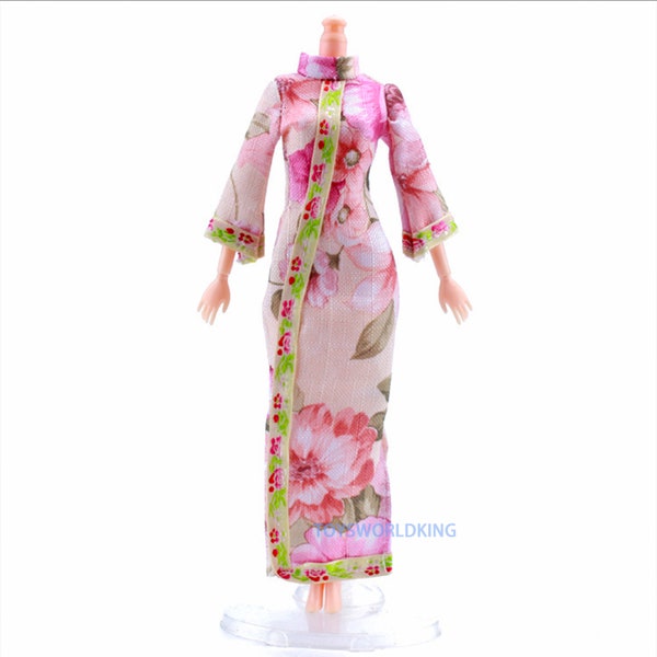 Mini Traditional Chinese Style Cheongsam Qipao Costume Model Toy Fits 30 cm 12 in Doll BJD