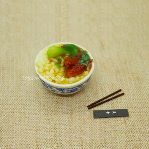 1/6 Scale Mini Chinese Food Chicken wings Vegetable Rice Donburi Set With Chopsticks Model Mini Toys Set For 12 in Doll Diorama