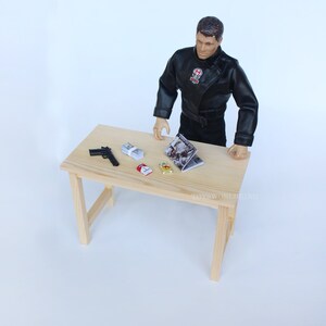 1:6 Scale Handmade Wooden Unpainted Table Desk Model Toy for 12"in ...