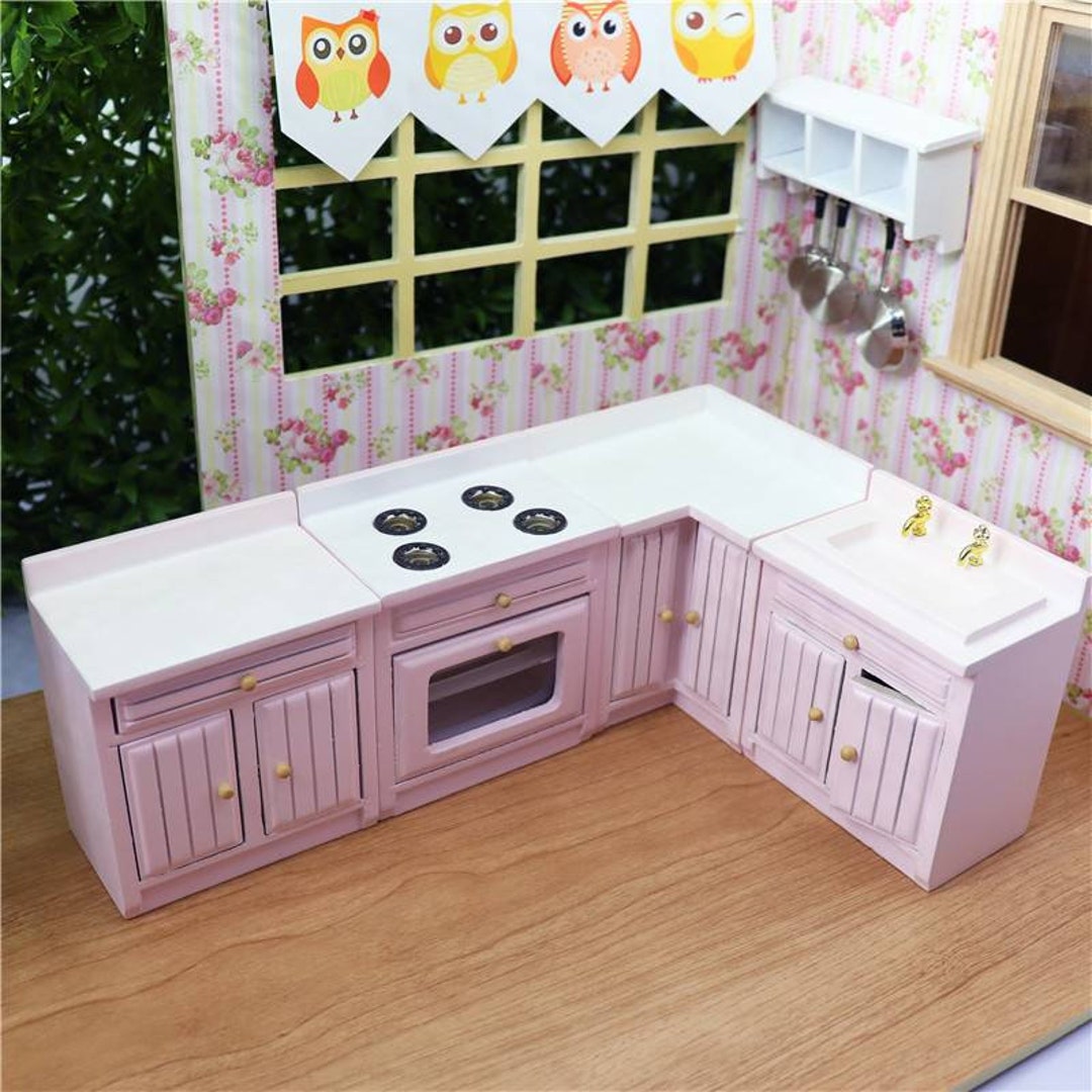 1/12 Scale Mini Kitchen Kit Model Miniature Toy Set for Dollhouse
