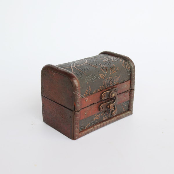1:6 Scale Chest Wood Treasure Box Rustic Classical Style Model Mini Toy Fits 12" Action Figure Doll