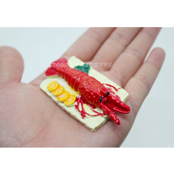 Mini Prawn Shrimp Cuisine Model Miniature Toy 