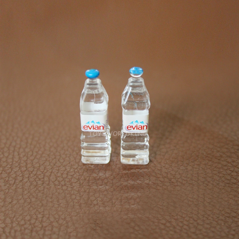 2 X 1/6 Scale Mini Mineral Water 3 Cm Evian Bottle Model Mini Etsy