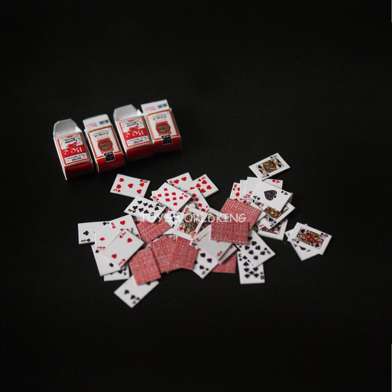 Cartes de poker à l'échelle 1/12, mini modèle fait main, jouet en papier pour maison de poupée BJD image 2