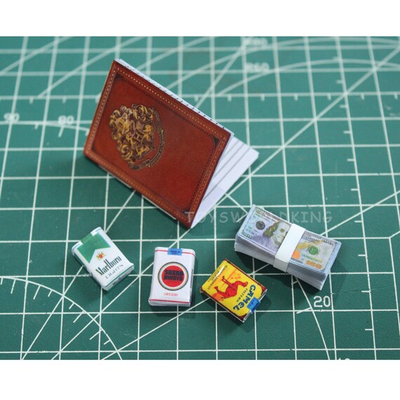 1:6 Scale Handmade Notebook Cigarette Packs Cash Model Set Fits 12