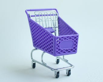 JOINPAYA Lot De 2 Mini Caddies De Supermarché – Fer Et Plastique, Roues Mobiles, 12 Cm – Décoration Miniature, Jeu Imaginaire