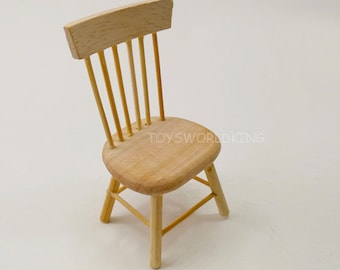 1/12 Scale Wooden Chair Mini Model Miniature Toy For Dollhouse Diorama