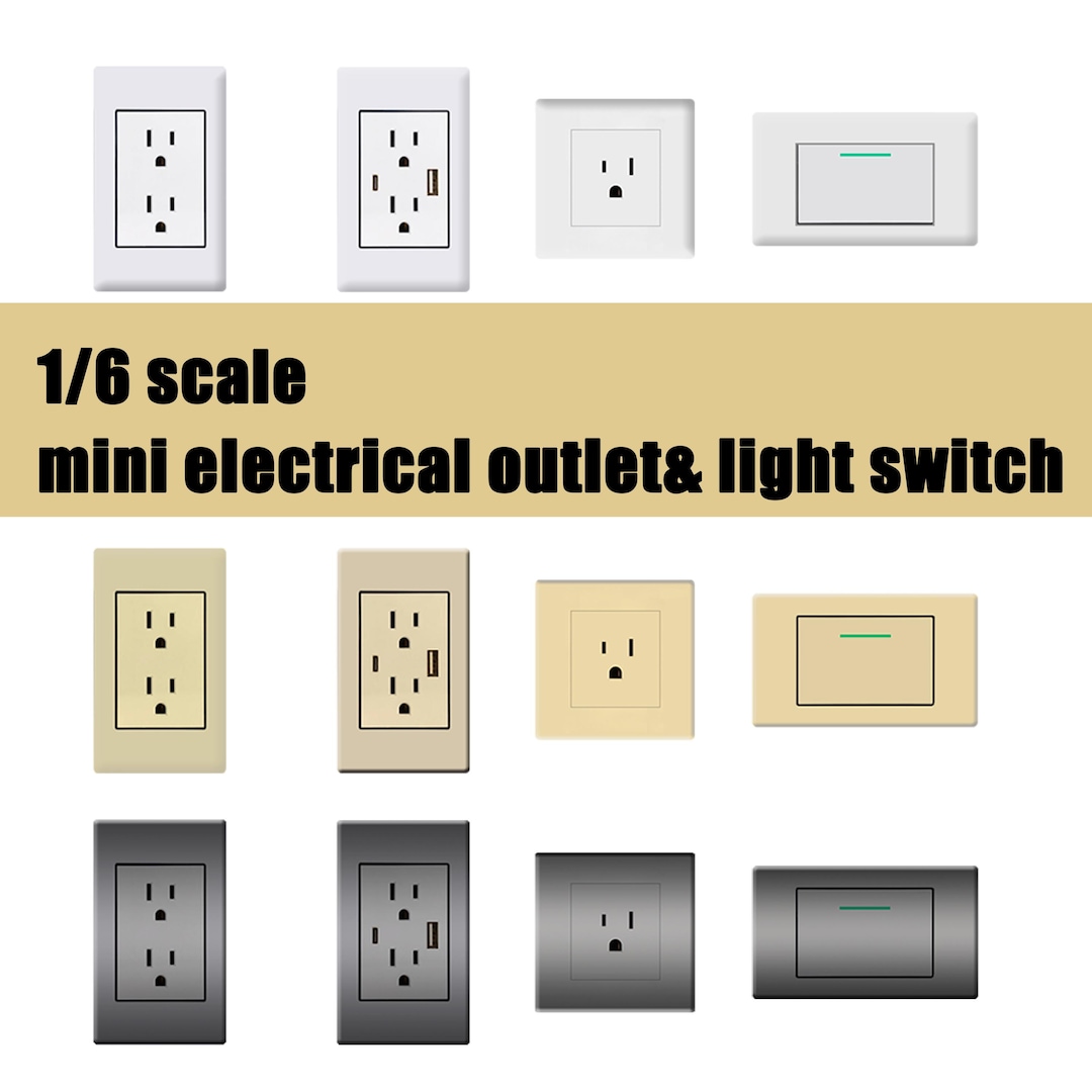 Printable 1/6 Scale Mini Outlet Socket Set - Diorama Background ...