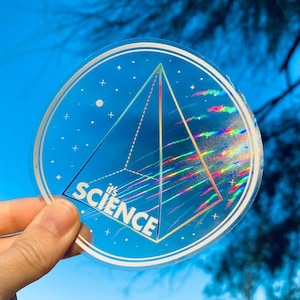 It&#39;s Science || Suncatcher || Window Rainbow Sticker|| Prism Decal || Lab Window Sticker || Work Sticker