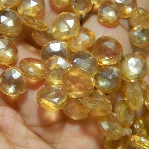 Sale 25% Discount AAA exclusive quality natural mystic golden quartz faceted heart size 10 mm 8 Inch Strand Approx.