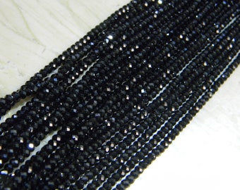 75% discount exclusive quality natural black spinal micro Faceted roundel 13 inch strand strand size 3 mm approx