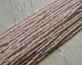 80% discount exclusive quality Pink moonstone micro Faceted roundel 13 inch strand strand size 3 mm approx