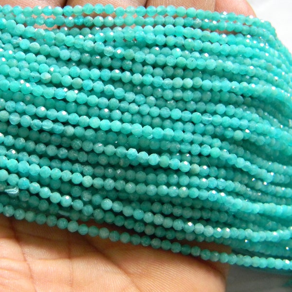 Sale Exclusive Super fine quality amazonite micro Faceted roundel 2-2.50 mm 13 inch strand approx.