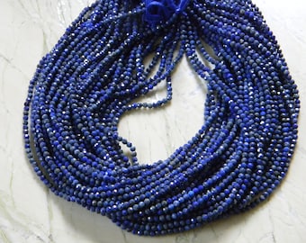 75% discount Exclusive Quality Natural lapis Faceted roundel 13 inch strand  3-3.50 mm approx.