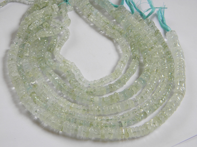 ON SALE 80/% Discount AAA Quality Natural Aquamarine Smooth Tyre shape Pack of 8 strand Size 4-8 Mm 14 Inch Strand Approx