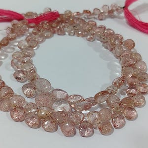 Sale 25% Discount AAA exclusive quality natural pink strawberry smooth heart size 5-7mm 8 inch strand Approx.