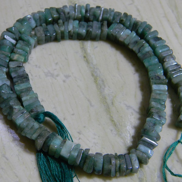 75% discount exclusive quality natural emerald smooth heishe beads 14 inch strand strand size 6 mm approx.