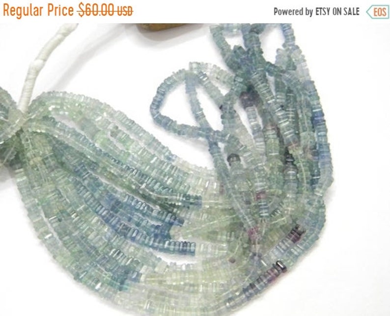 sale 80/% Discount Exclusive Quality Blue Fluorite Shaded Heishi Beads Size 4-5MM 16 inch strand Approx