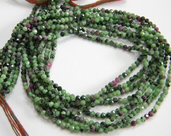 80% Discount Exclusive Quality Natural ruby zoisite  Micro Faceted Roundel Size 3 mm 13 inch strand Approx