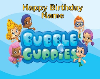 Bubble Guppies Edible Image Cake Topper Personalized Birthday 1/4 Sheet