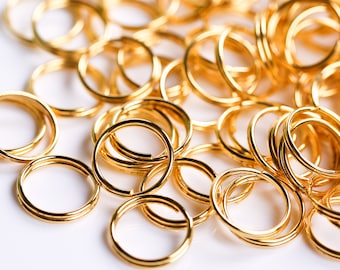 Gold Split Rings 10mm: Strong Metal Keyring Connectors, Jewelry Making