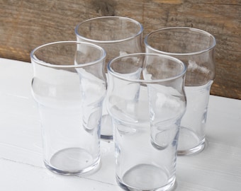 4 Nonic Half Pint Beer Glasses 10oz 28cl, Stackable Pub and Home Drinking Glasses