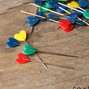 40 x 40mm Long Heart Sewing Pins Flat Head Quilting Dressmaking Serging Pinweaving VAT