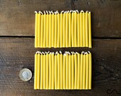 Set 40 Yellow Tiny Candles Cake Decoration Dinner Food Birthday Slim Household