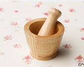 Small Solid Wood Pestle and Mortar Wooden Grinder Spice Herb Crusher 6 quot