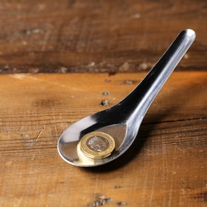 Zebra Stainless Steel Soup Spoons: Chinese Style, Lightweight Set of 4