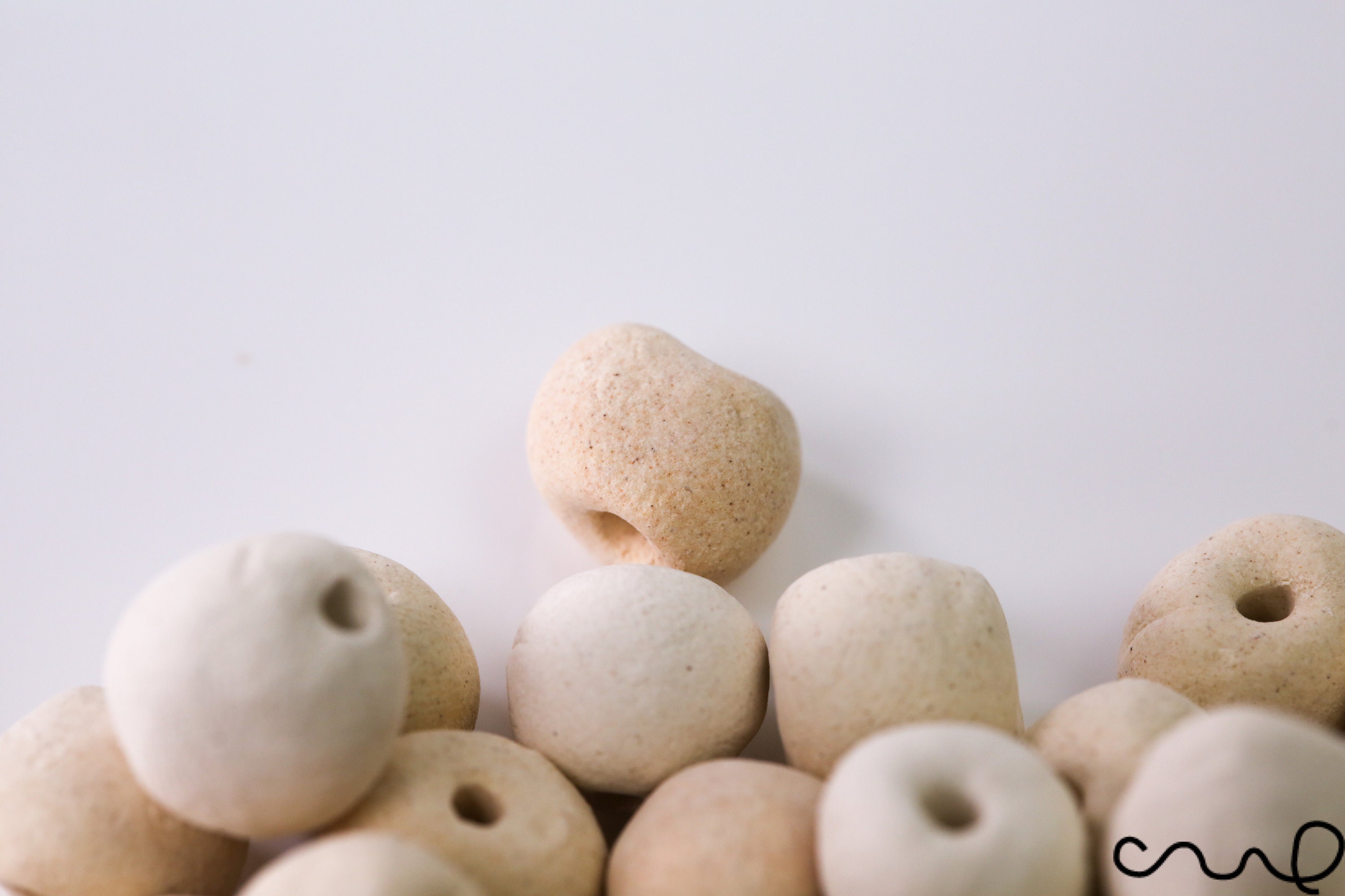 10/25/50 Handmade Ceramic Bisque Beads Ball Hole Stoneware Etsy UK