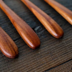 Cucharas de madera pequeñas (14 cm) Cucharadita de madera de rosa hecha a mano Azúcar Especias Regalo imagen 9