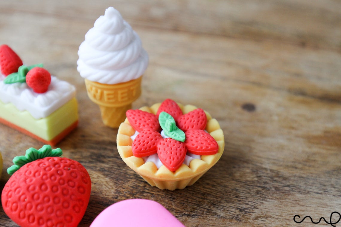 6 X Food Erasers Food Rubber Iwako Eraser Japanese Desert Etsy UK