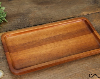 Handcrafted Wooden Oblong Tray Decorative Rectangular Tray Trinket Bathroom Kitchen Decoration Home Gift