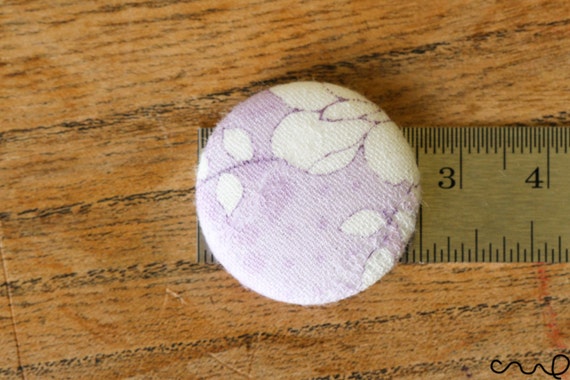 6 Handmade Japanese Floral Pattern Fabric Covered Flat Button Craft 40L 25mm VAT