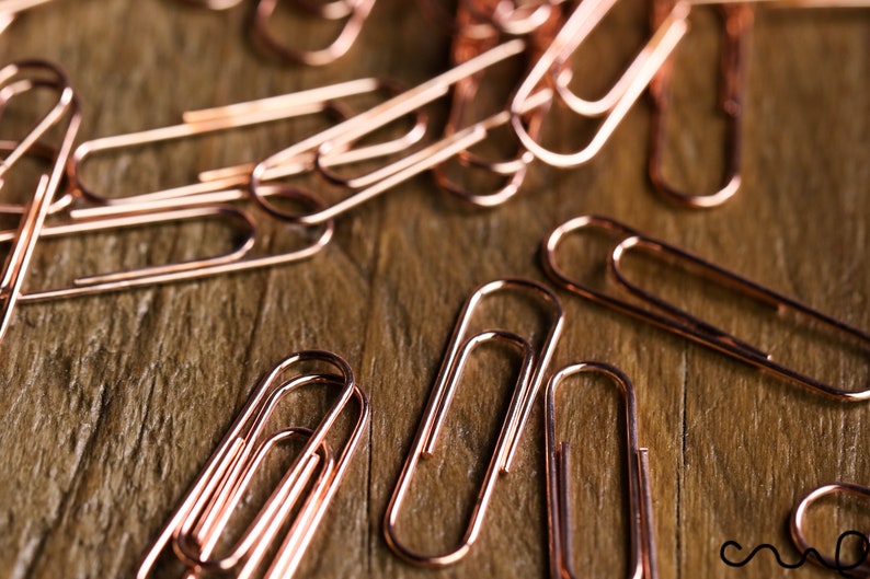 100 X Copper Paper Clips Rose Gold Binding Office Craft 29mm Etsy