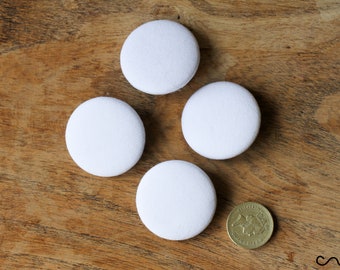 10 x White Blank Plain Fabric Round Brooch Badge For Painting Drawing Kid Craft 64L