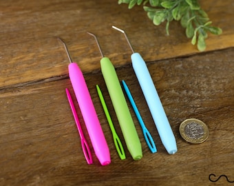 Knitting Loom Hook & Needle Set – Craft Tool for Knifty Knitter (Pink, Blue, Green)