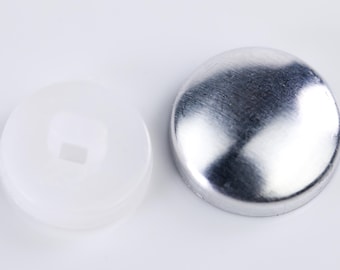14mm Fabric Cover Button Blanks: Metal Shell, Plastic Back