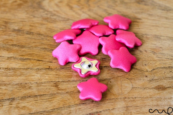 6 Handmade Japanese Floral Pattern Fabric Covered Flat Button Craft 40L 25mm VAT