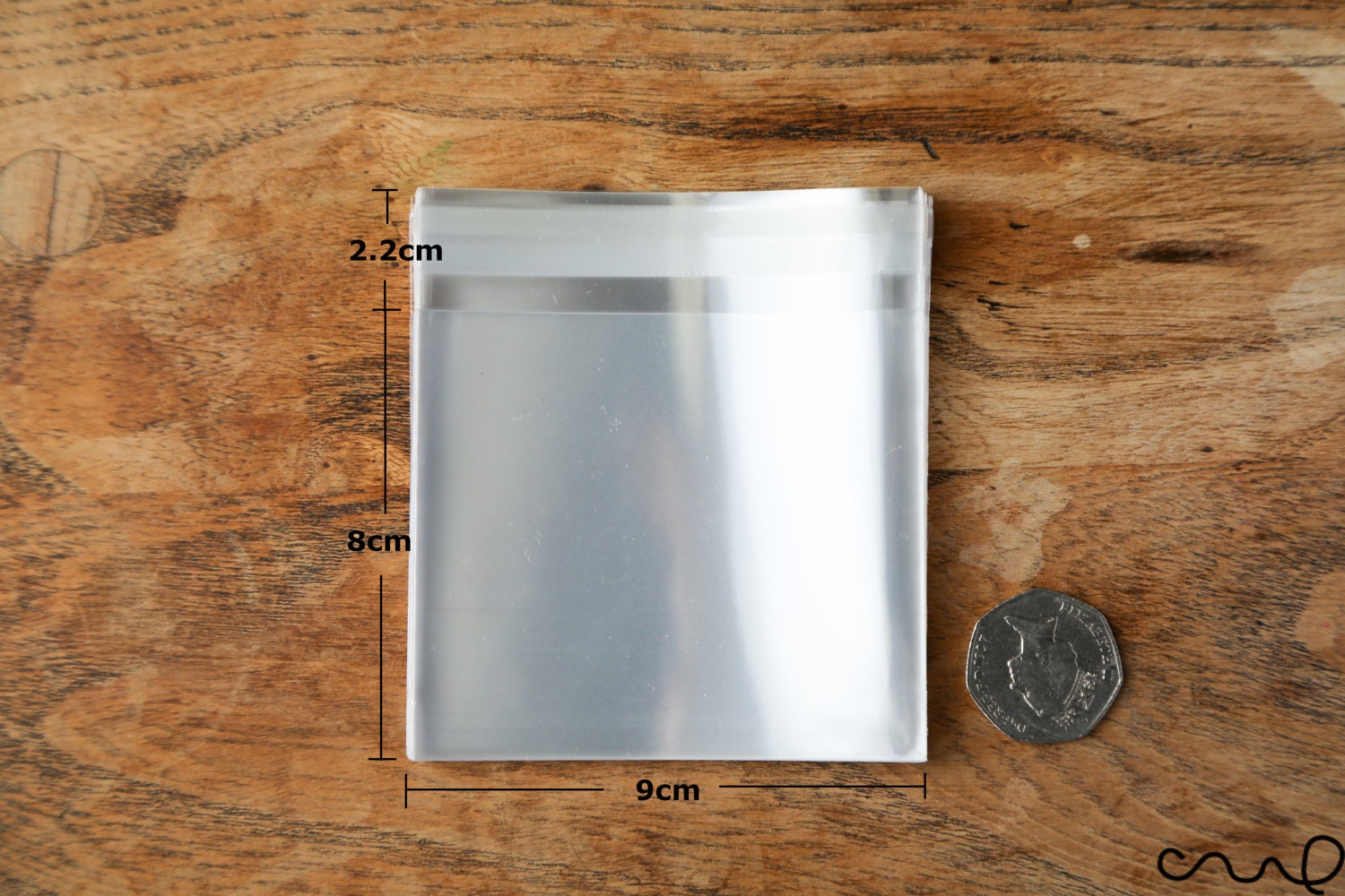 Clear Cellophane Bags: Self Adhesive Display Packing (9x10cm)