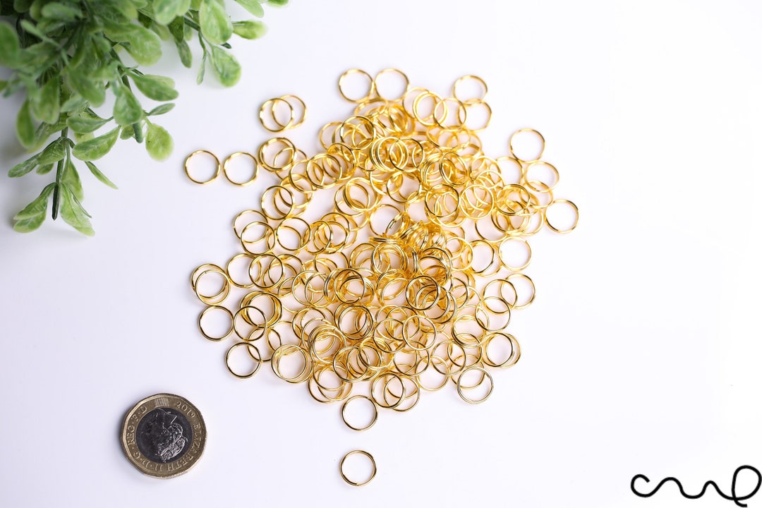 50 X 10mm Small Gold Round Split Rings Double Loop Jump Rings Linking