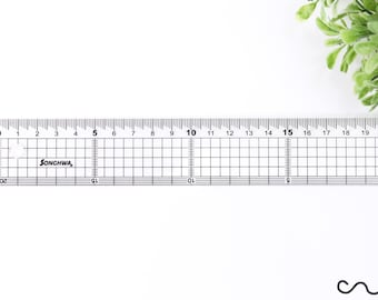 Millimeter and inch Ruler White Plastic 6 inch Length Clearance | Esslinger